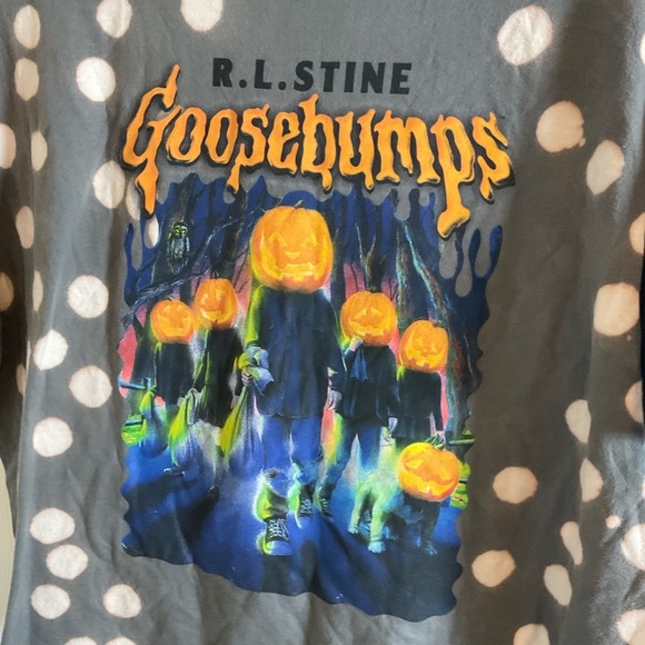 Goosebumps Bleach Dye Crop Tee Shirt in size X-Large - Picture 4 of 10